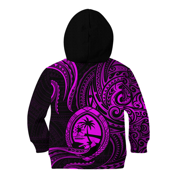 Polynesian Kid Hoodie Tribal Tattoo Purple Screen Color LT9 main image 1