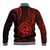 Polynesian Pride Guam Baseball Jacket With Polynesian Tribal Tattoo and Coat of Arms Red Version LT9 - Polynesian Pride
