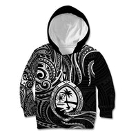 Polynesian Pride Guam Kid Hoodie With Polynesian Tribal Tattoo and Coat of Arms Black Version LT9 Hoodie Black - Polynesian Pride