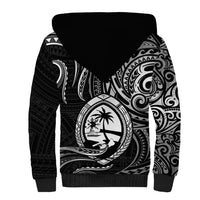 Polynesian Pride Guam Sherpa Hoodie With Polynesian Tribal Tattoo and Coat of Arms Black Version LT9 - Polynesian Pride