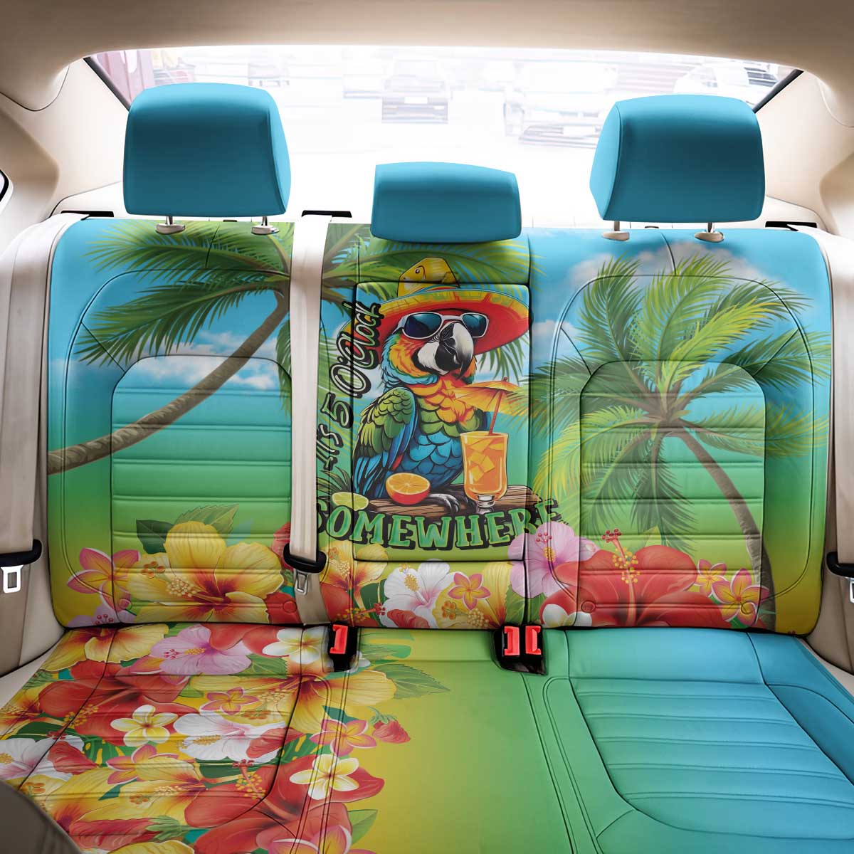 Always 5 O'clock Back Car Seat Cover Hawaiian Tropical Parrot LT9 - Polynesian Pride