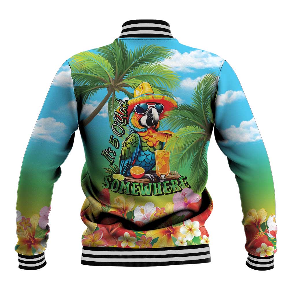 Always 5 O'clock Baseball Jacket Hawaiian Tropical Parrot - Polynesian Pride