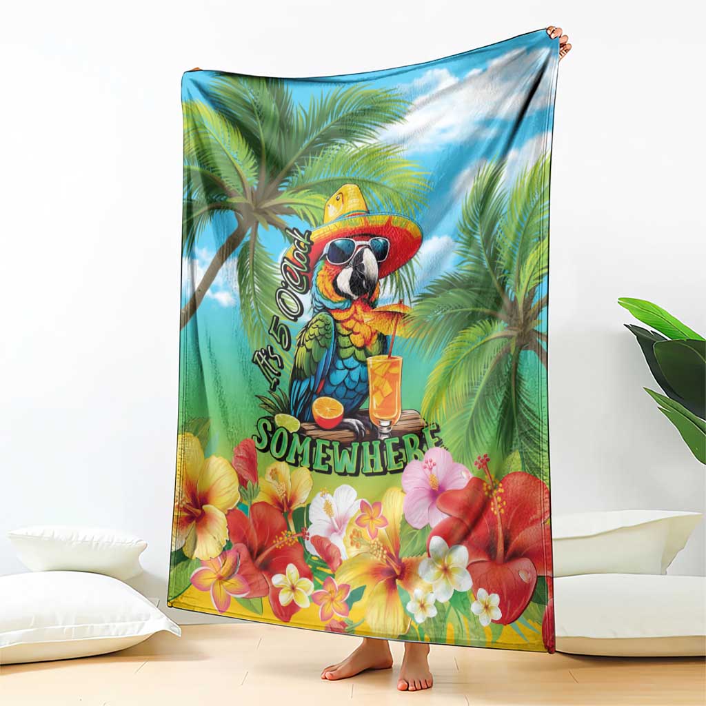 Always 5 O'clock Blanket Hawaiian Tropical Parrot - Polynesian Pride