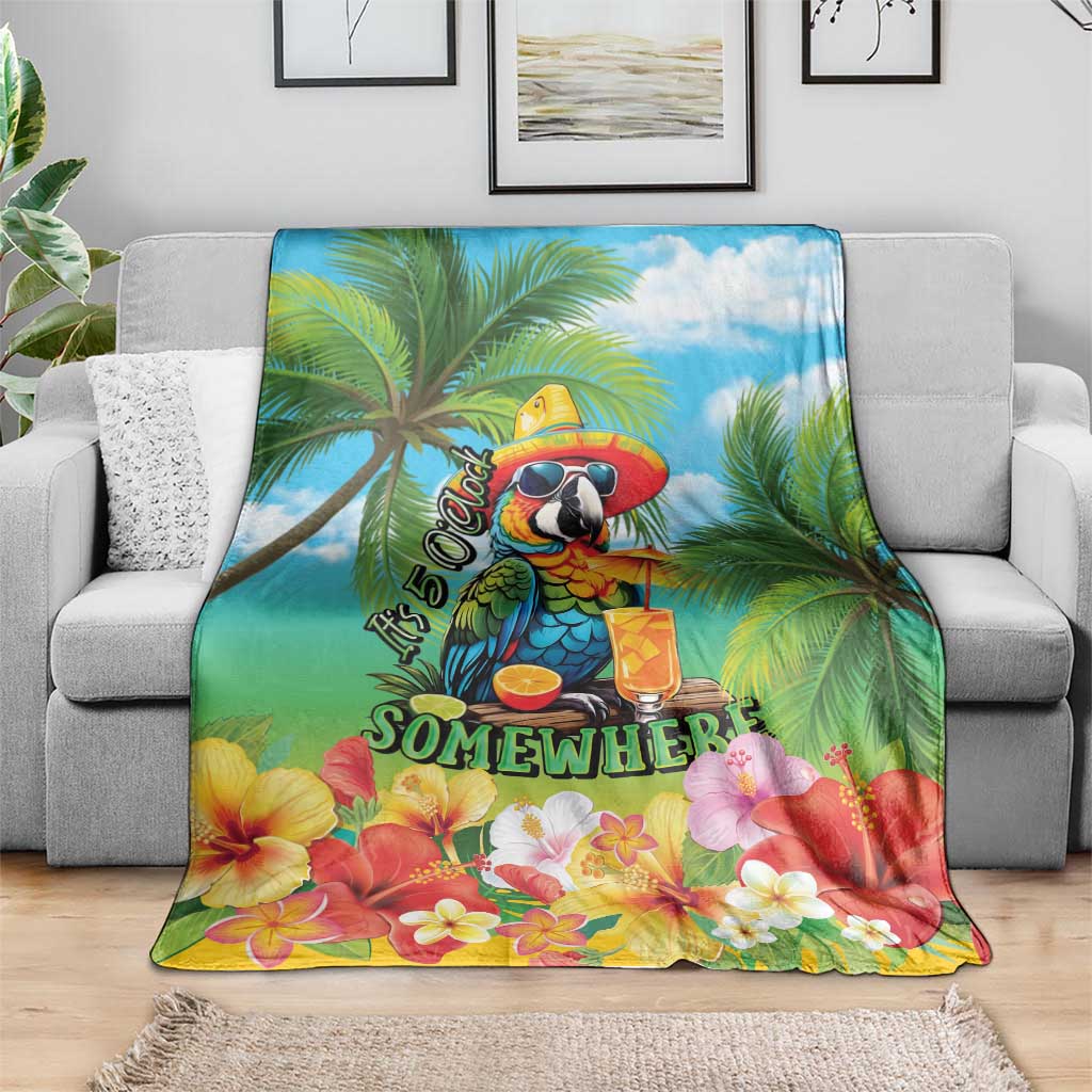 Always 5 O'clock Blanket Hawaiian Tropical Parrot - Polynesian Pride