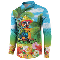 Always 5 O'clock Button Sweatshirt Hawaiian Tropical Parrot - Polynesian Pride