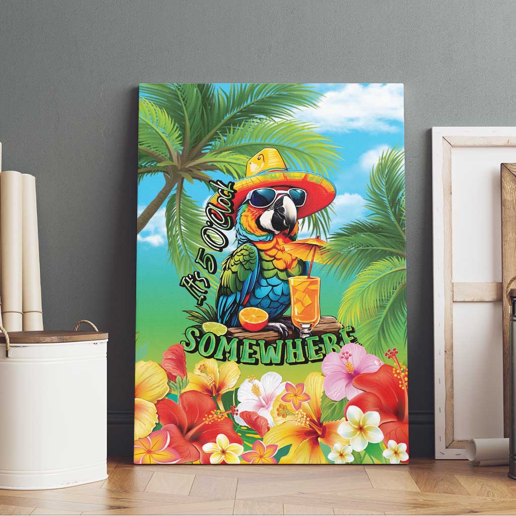 Always 5 O'clock Canvas Wall Art Hawaiian Tropical Parrot - Polynesian Pride