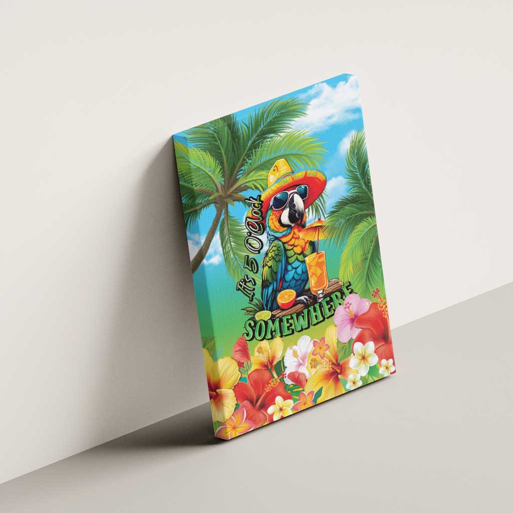 Always 5 O'clock Canvas Wall Art Hawaiian Tropical Parrot - Polynesian Pride