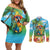 Always 5 O'clock Couples Matching Off Shoulder Short Dress and Long Sleeve Button Shirt Hawaiian Tropical Parrot - Polynesian Pride