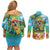 Always 5 O'clock Couples Matching Off Shoulder Short Dress and Long Sleeve Button Shirt Hawaiian Tropical Parrot - Polynesian Pride