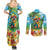 Always 5 O'clock Couples Matching Summer Maxi Dress and Long Sleeve Button Shirt Hawaiian Tropical Parrot - Polynesian Pride