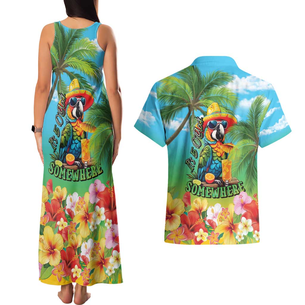 Always 5 O'clock Couples Matching Tank Maxi Dress and Hawaiian Shirt Hawaiian Tropical Parrot LT9 - Polynesian Pride