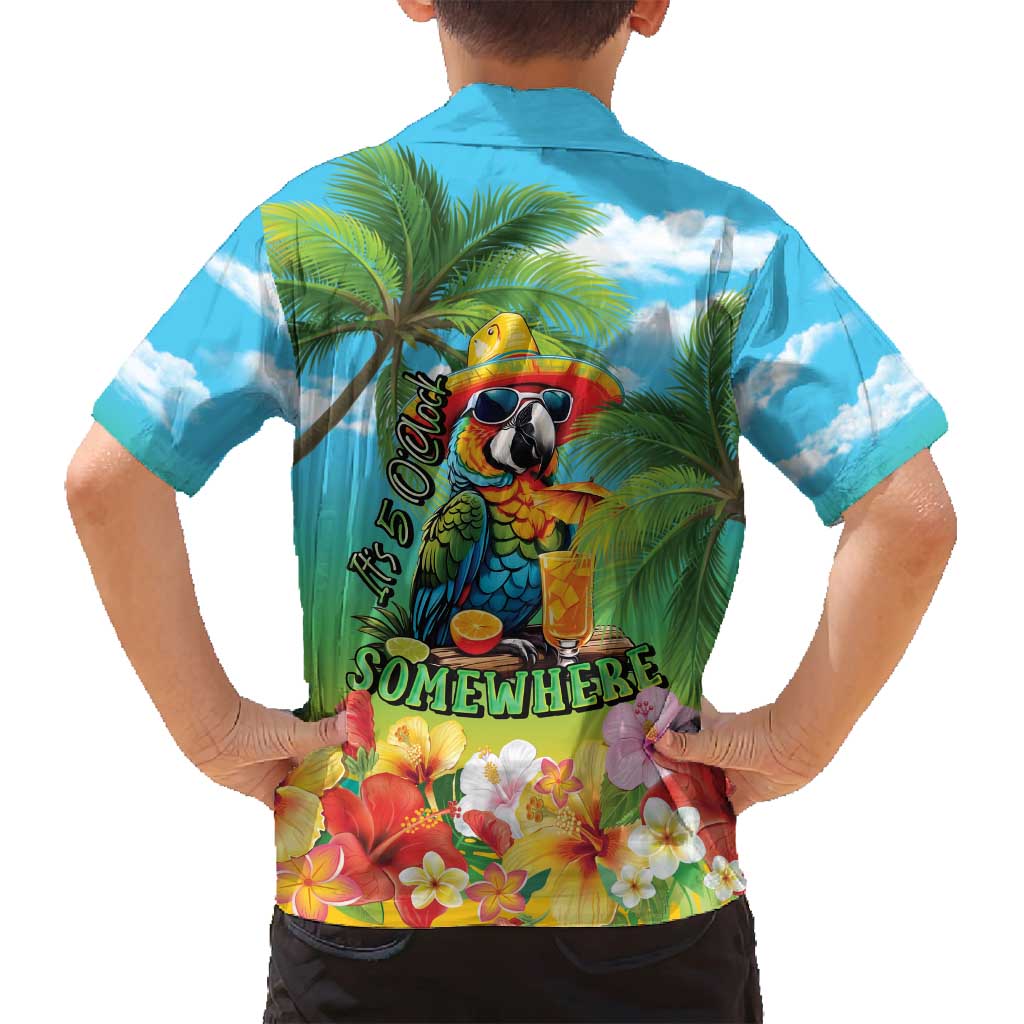 Always 5 O'clock Family Matching Off Shoulder Maxi Dress and Hawaiian Shirt Hawaiian Tropical Parrot - Polynesian Pride