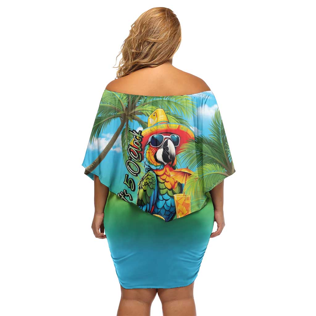 Always 5 O'clock Family Matching Off Shoulder Short Dress and Hawaiian Shirt Hawaiian Tropical Parrot LT9 - Polynesian Pride