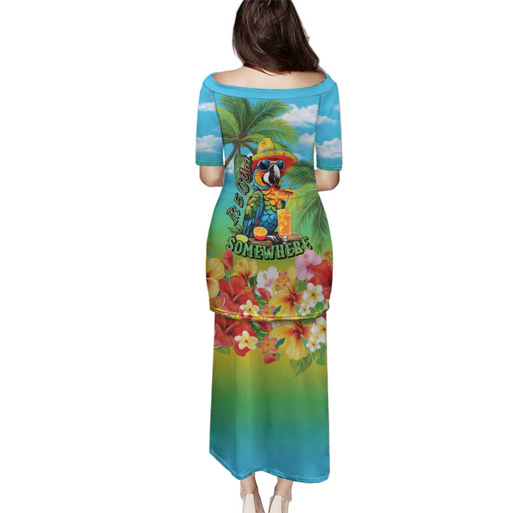 Always 5 O'clock Family Matching Puletasi and Hawaiian Shirt Hawaiian Tropical Parrot LT9 - Polynesian Pride