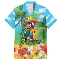 Always 5 O'clock Family Matching Short Sleeve Bodycon Dress and Hawaiian Shirt Hawaiian Tropical Parrot LT9 Dad's Shirt - Short Sleeve Blue - Polynesian Pride