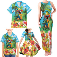 Always 5 O'clock Family Matching Tank Maxi Dress and Hawaiian Shirt Hawaiian Tropical Parrot - Polynesian Pride