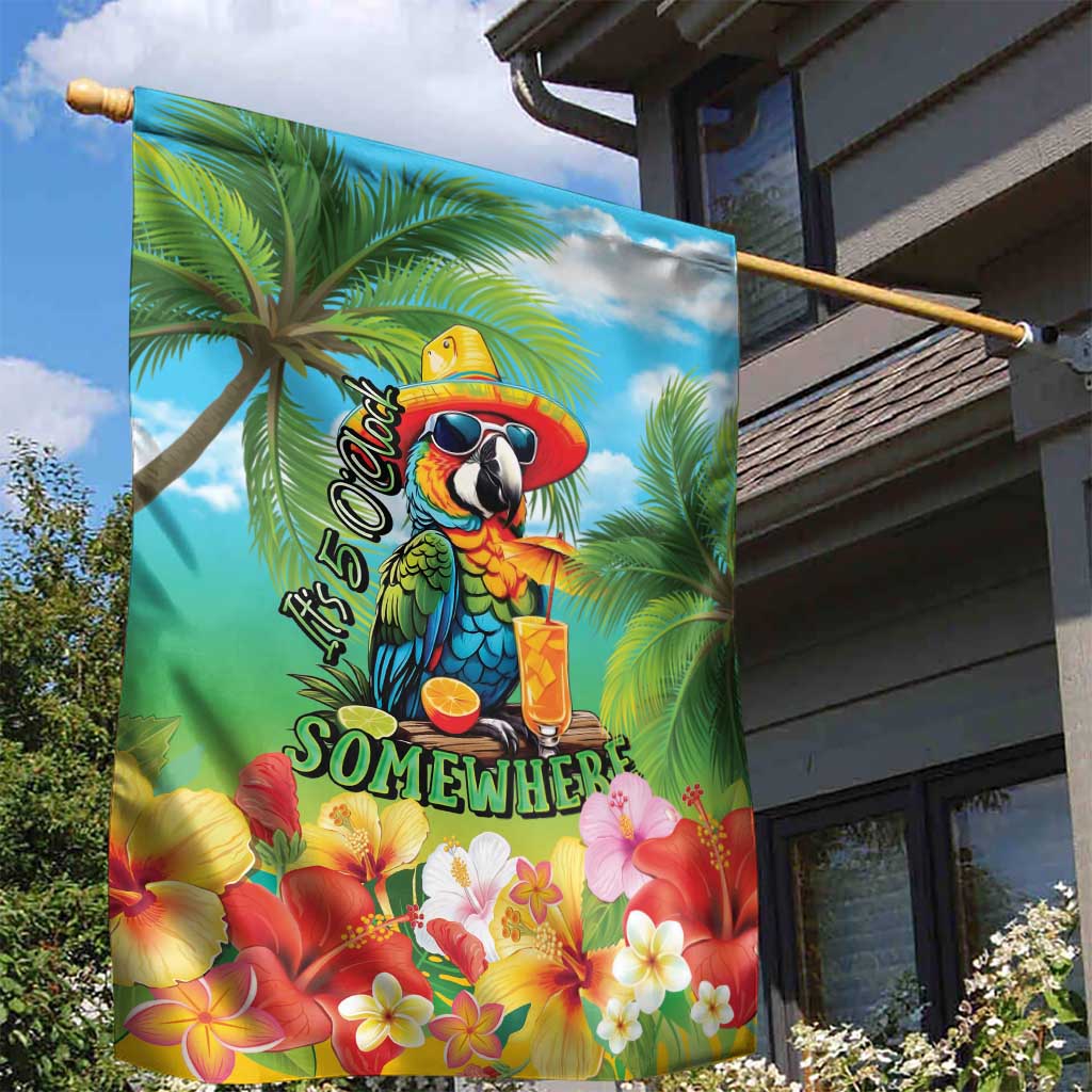 Always 5 O'clock Garden Flag Hawaiian Tropical Parrot - Polynesian Pride