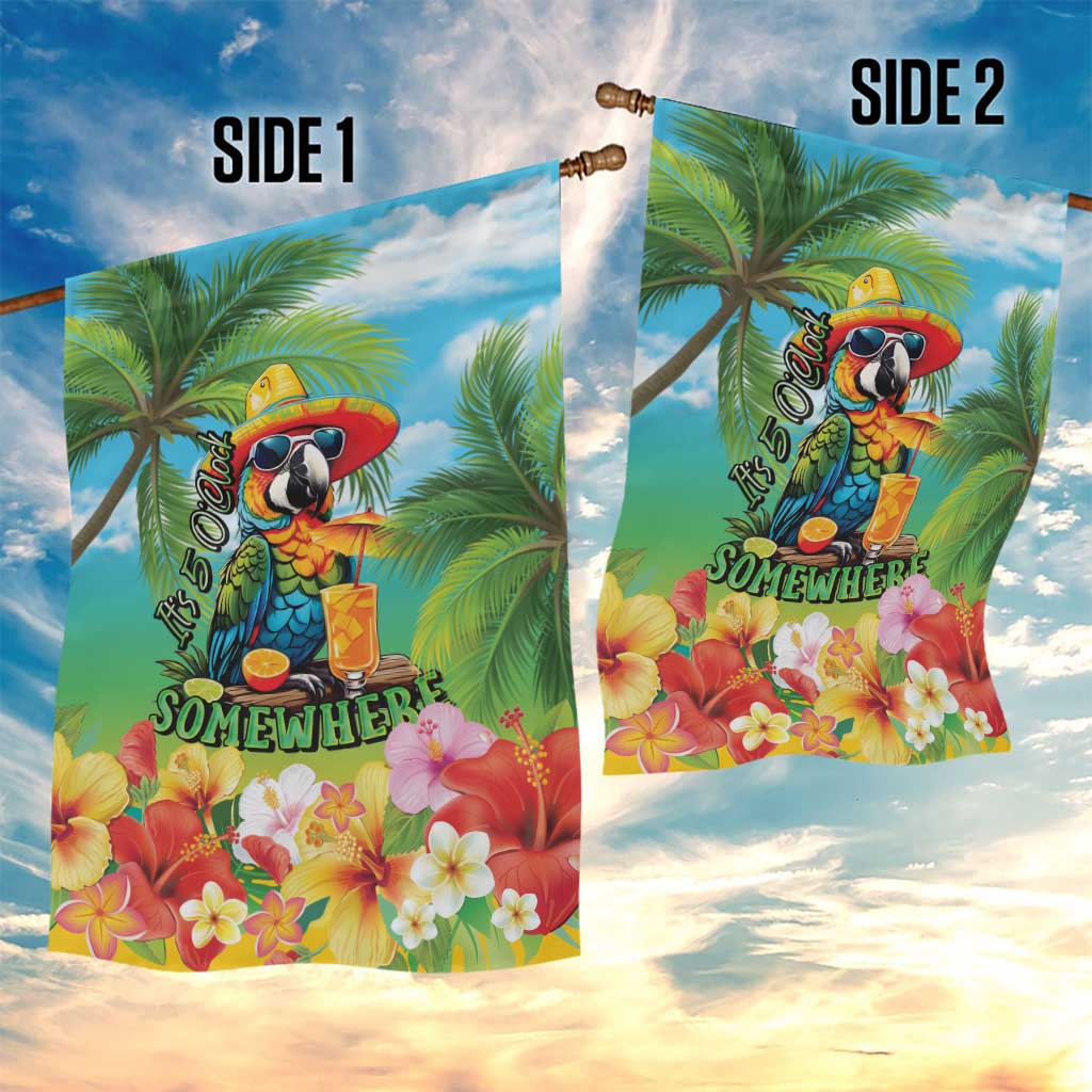 Always 5 O'clock Garden Flag Hawaiian Tropical Parrot - Polynesian Pride