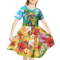 Always 5 O'clock Kid Short Sleeve Dress Hawaiian Tropical Parrot - Polynesian Pride