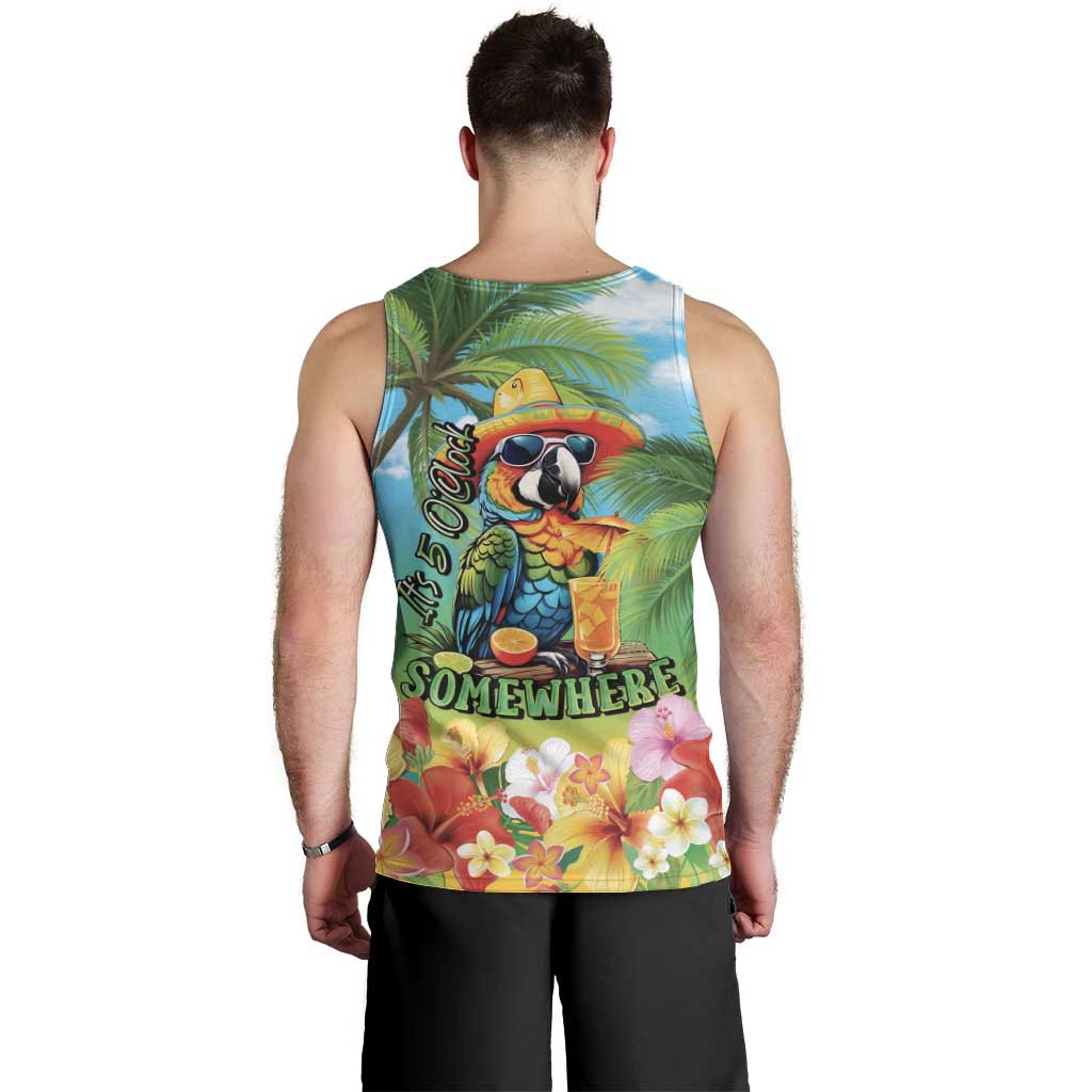 Always 5 O'clock Men Tank Top Hawaiian Tropical Parrot - Polynesian Pride