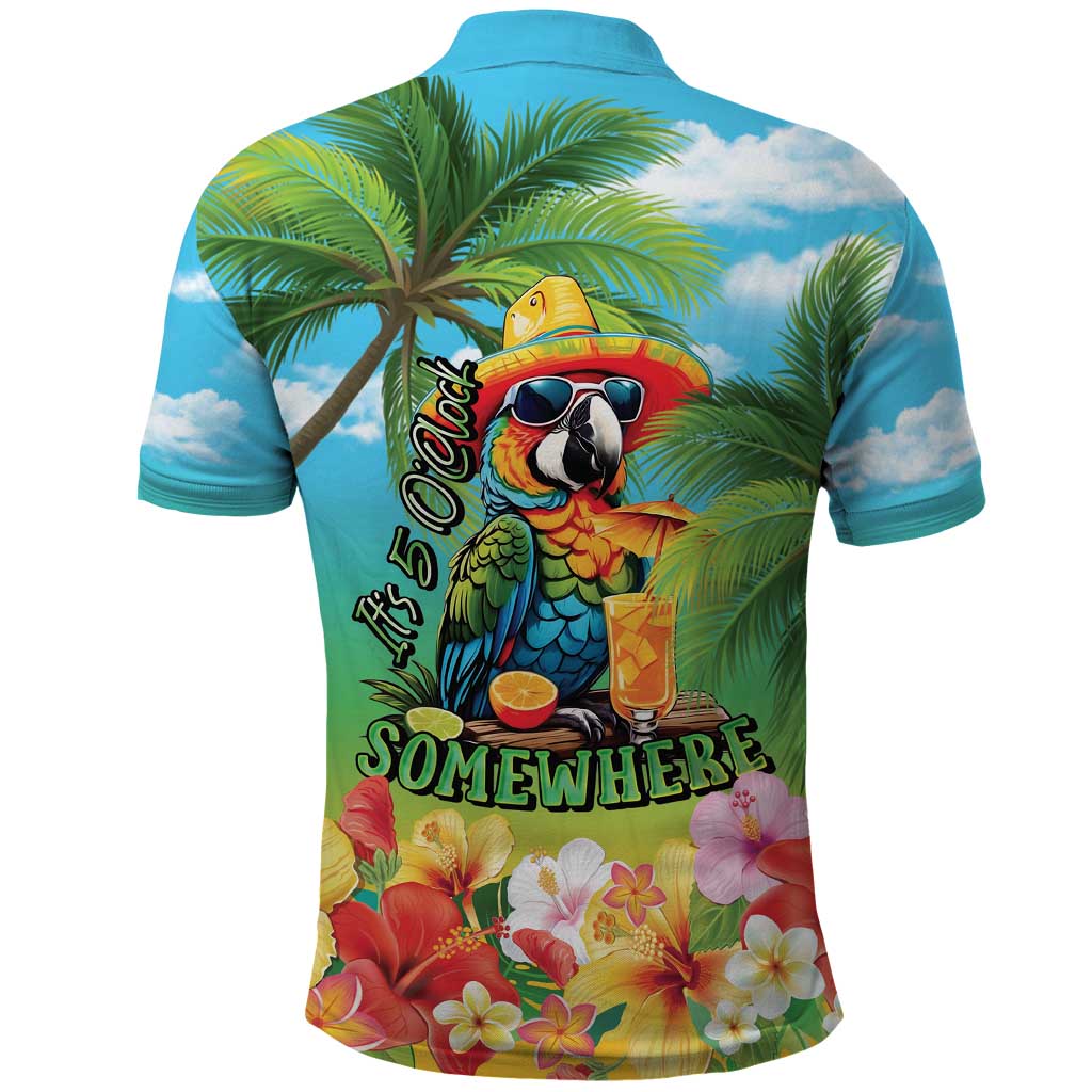 Always 5 O'clock Polo Shirt Hawaiian Tropical Parrot - Polynesian Pride