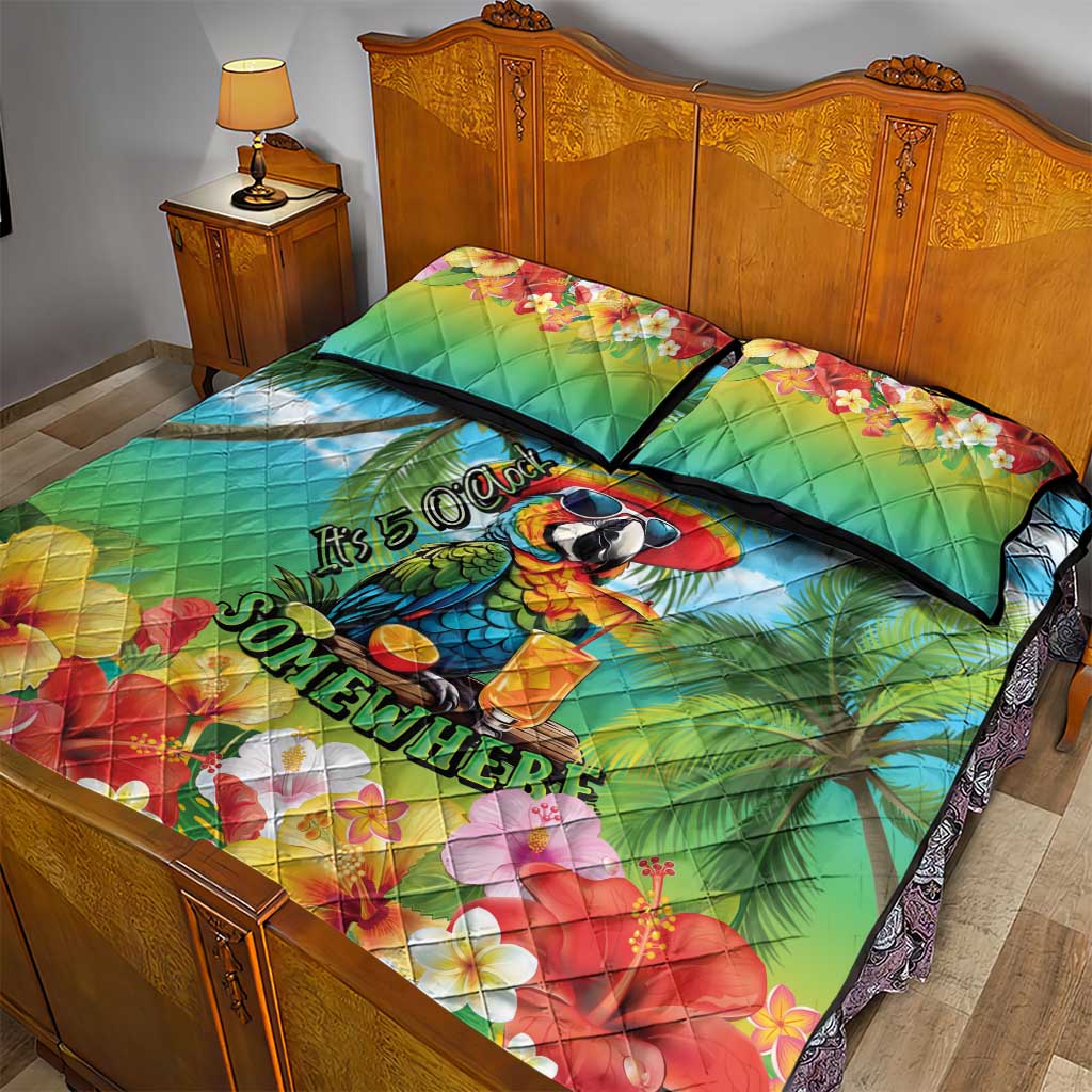 Always 5 O'clock Quilt Bed Set Hawaiian Tropical Parrot - Polynesian Pride