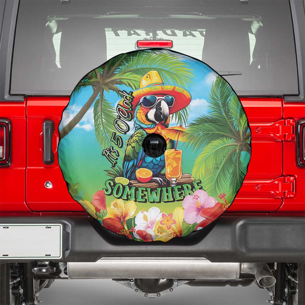 Always 5 O'clock Spare Tire Cover Hawaiian Tropical Parrot - Polynesian Pride