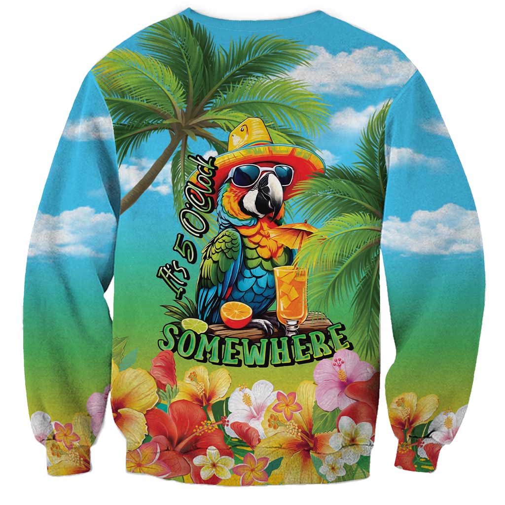 Always 5 O'clock Sweatshirt Hawaiian Tropical Parrot - Polynesian Pride
