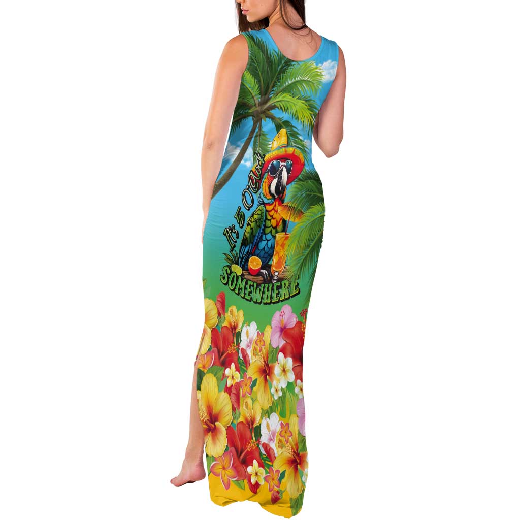 Always 5 O'clock Tank Maxi Dress Hawaiian Tropical Parrot - Polynesian Pride
