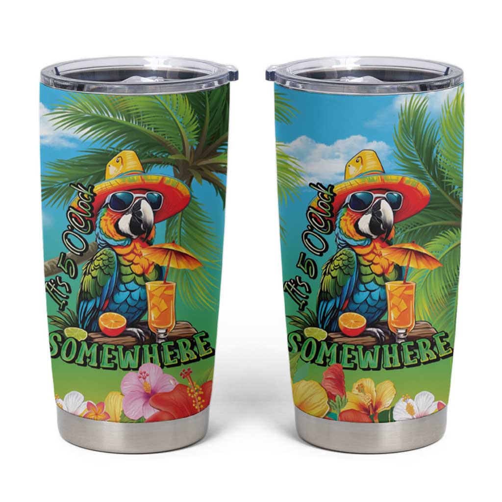 Always 5 O'clock Tumbler Cup Hawaiian Tropical Parrot - Polynesian Pride