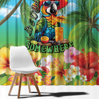 Always 5 O'clock Window Curtain Hawaiian Tropical Parrot - Polynesian Pride