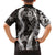 Hawaii Puakenikeni and Maile Lei Family Matching Summer Maxi Dress and Hawaiian Shirt Black Japanese Wave Style - Polynesian Pride