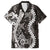 Hawaii Puakenikeni and Maile Lei Family Matching Summer Maxi Dress and Hawaiian Shirt Black Japanese Wave Style - Polynesian Pride