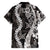 Hawaii Puakenikeni and Maile Lei Family Matching Summer Maxi Dress and Hawaiian Shirt Black Japanese Wave Style - Polynesian Pride