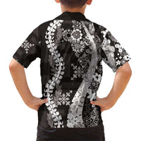Hawaii Puakenikeni and Maile Lei Hawaiian Shirt Black Japanese Wave Style - Polynesian Pride