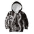 Hawaii Puakenikeni and Maile Lei Kid Hoodie Black Japanese Wave Style - Polynesian Pride