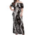 Hawaii Puakenikeni and Maile Lei Off Shoulder Maxi Dress Black Japanese Wave Style - Polynesian Pride