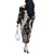 Hawaii Puakenikeni and Maile Lei Off The Shoulder Long Sleeve Dress Black Japanese Wave Style - Polynesian Pride