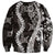Hawaii Puakenikeni and Maile Lei Sweatshirt Black Japanese Wave Style - Polynesian Pride