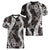 Hawaii Puakenikeni and Maile Lei Women V-Neck T-Shirt Black Japanese Wave Style - Polynesian Pride