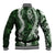Hawaii Puakenikeni and Maile Lei Baseball Jacket Green Japanese Wave Style - Polynesian Pride