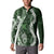 Hawaii Puakenikeni and Maile Lei Button Sweatshirt Green Japanese Wave Style - Polynesian Pride