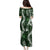 Hawaii Puakenikeni and Maile Lei Family Matching Puletasi and Hawaiian Shirt Green Japanese Wave Style - Polynesian Pride