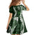 Hawaii Puakenikeni and Maile Lei Family Matching Summer Maxi Dress and Hawaiian Shirt Green Japanese Wave Style - Polynesian Pride