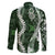 Hawaii Puakenikeni and Maile Lei Family Matching Summer Maxi Dress and Hawaiian Shirt Green Japanese Wave Style - Polynesian Pride