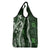 Hawaii Puakenikeni and Maile Lei Grocery Bag Green Japanese Wave Style - Polynesian Pride