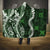 Hawaii Puakenikeni and Maile Lei Hooded Blanket Green Japanese Wave Style - Polynesian Pride