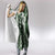 Hawaii Puakenikeni and Maile Lei Hooded Blanket Green Japanese Wave Style - Polynesian Pride
