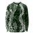 Hawaii Puakenikeni and Maile Lei Long Sleeve Shirt Green Japanese Wave Style - Polynesian Pride