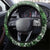 Hawaii Puakenikeni and Maile Lei Steering Wheel Cover Green Japanese Wave Style - Polynesian Pride